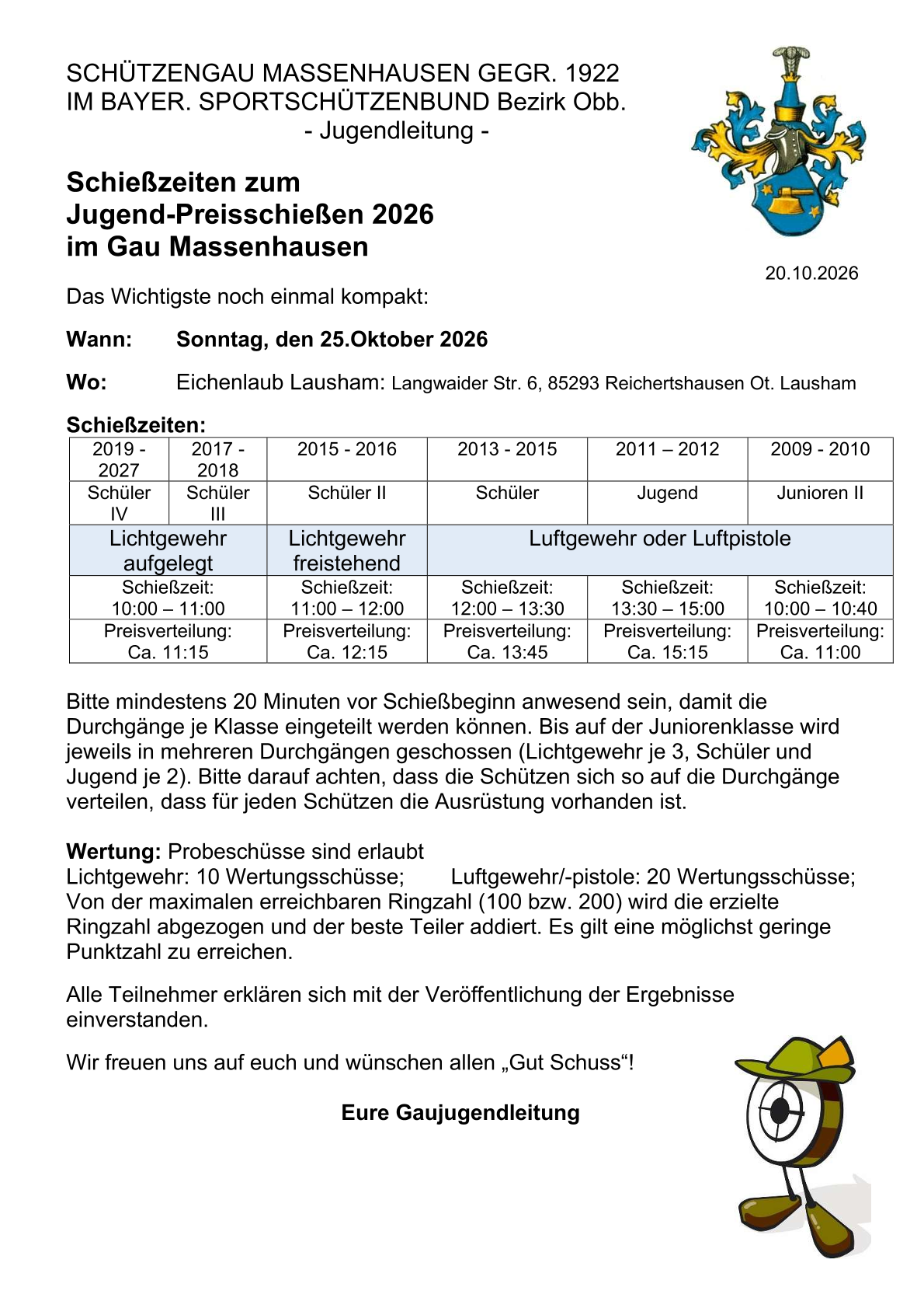 Schiesszeiten Gaujugendtag 2026 1